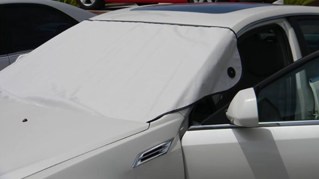 White Windshield Cover